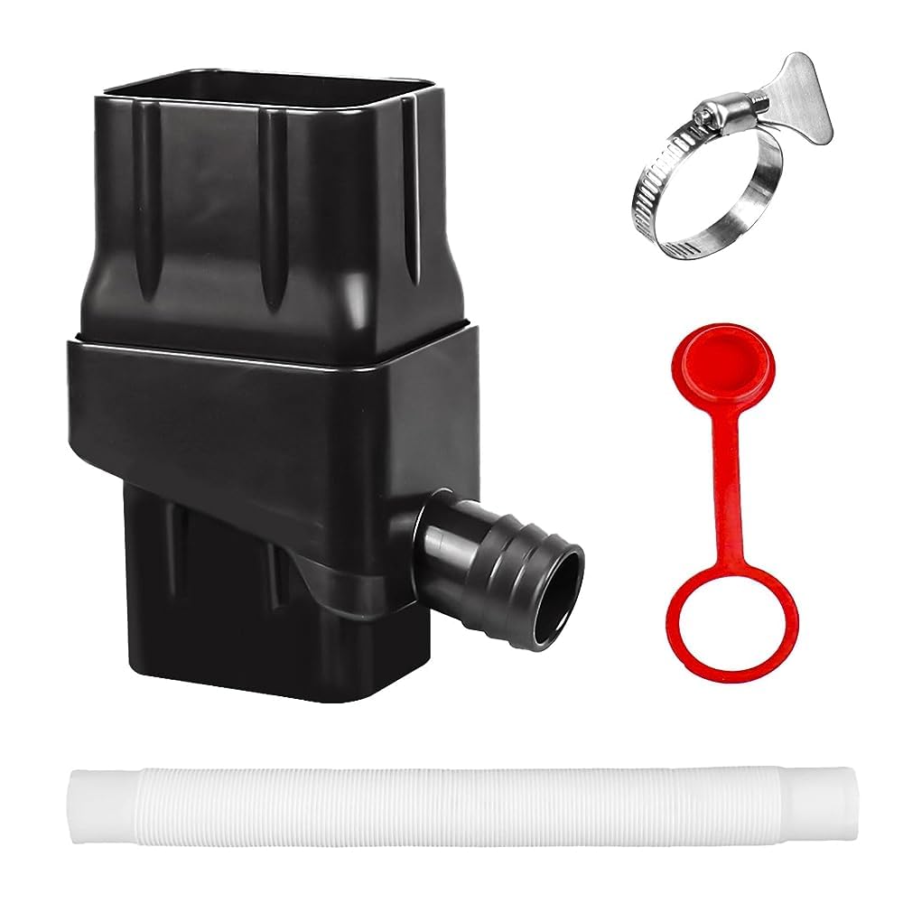 【ASUFCshop】雨水タンク　ブラック　縦樋接続セット付き　送料無料 ASUFCshop】雨水タンク ブラック 縦樋接続セット付き 送料無料